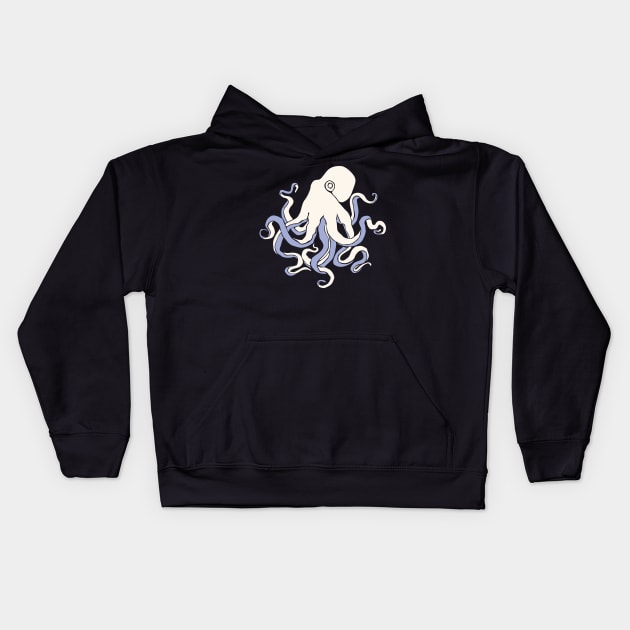 White octopus Kids Hoodie by candelanieto